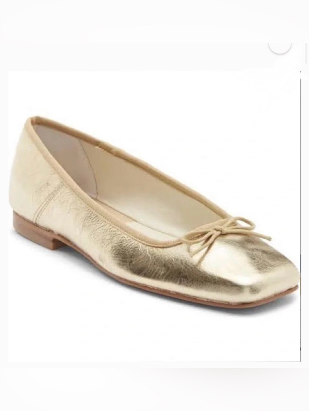 Dolce Vita Metallic Gold Ballet Flat with Bow Accent
